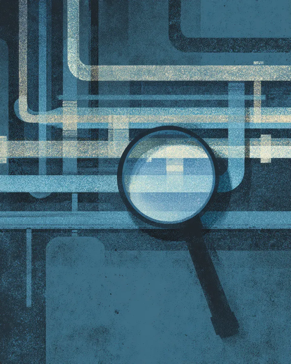 Illustration of marketing infrastructure being audited