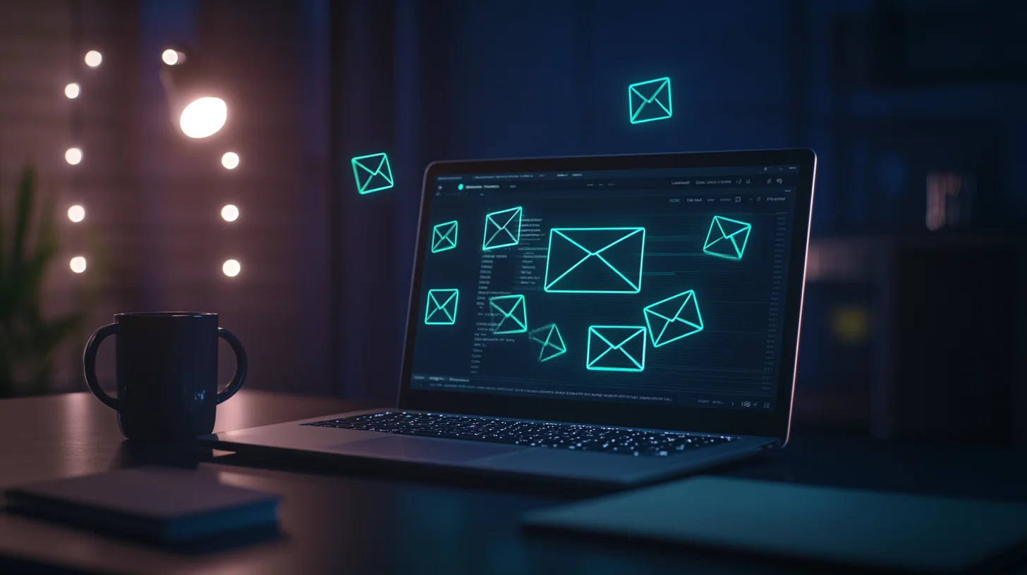 Illustration of a leasing broker email lifecycle, from quote through delivery, in-life communications, and renewal, in a UK independent brokerage context
