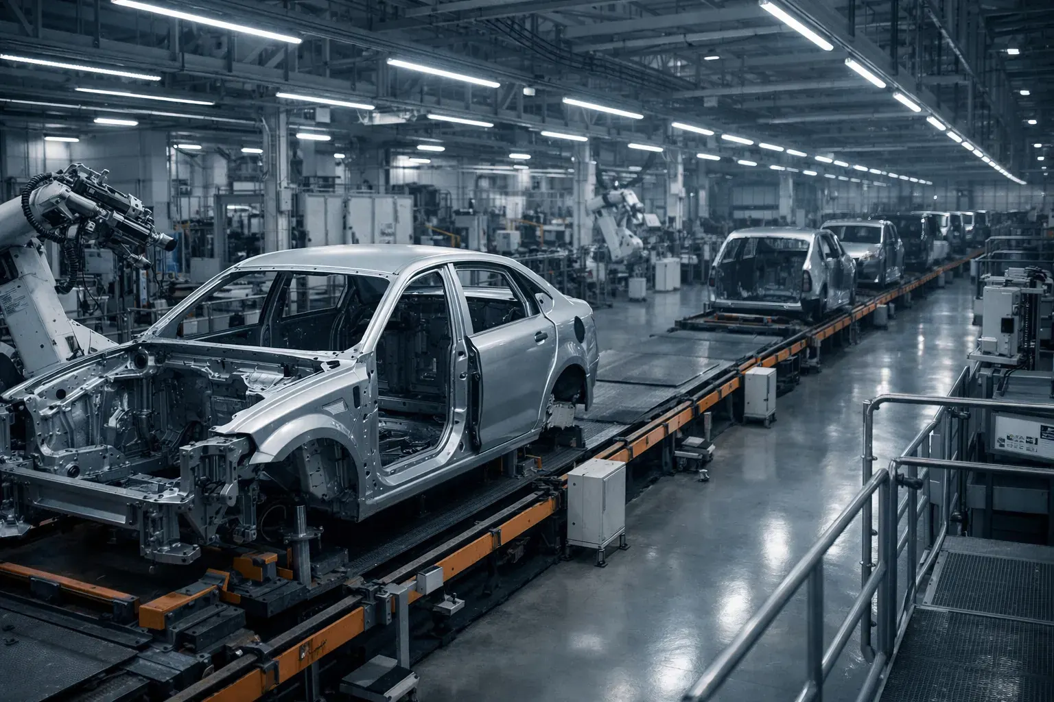 Empty UK vehicle manufacturing assembly line
