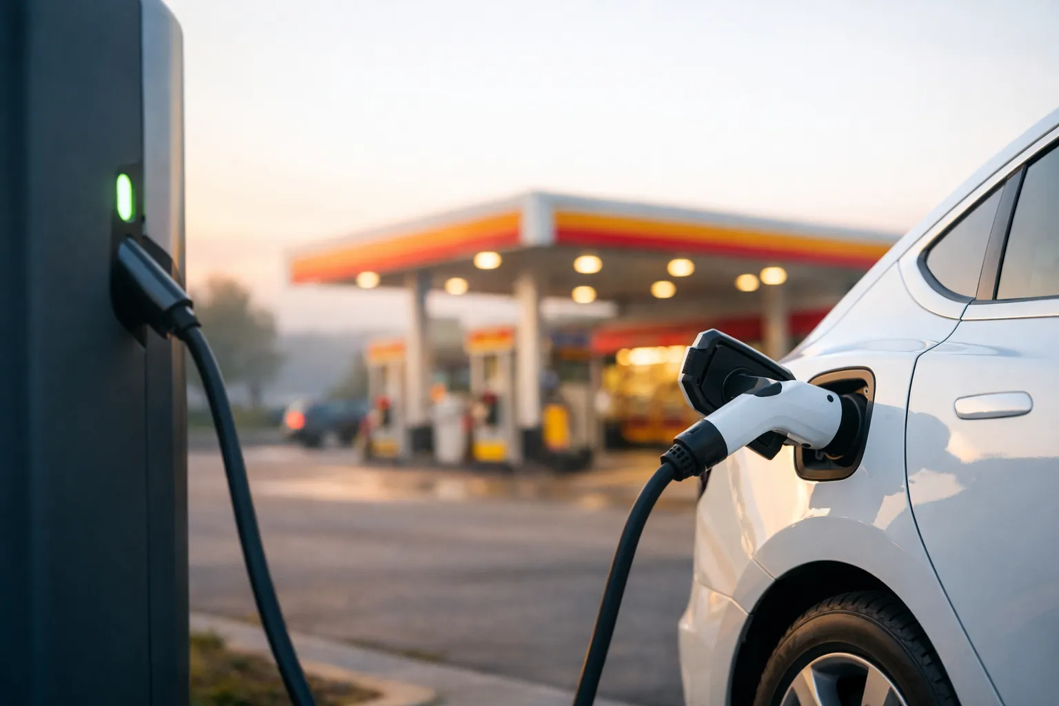 Electric vehicle charging at a public charging station